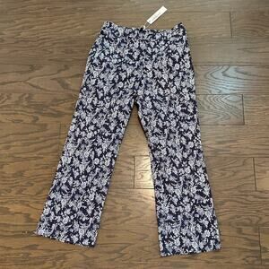 DREW Angelica Indigo White Floral Print Pants Size 6 NWT